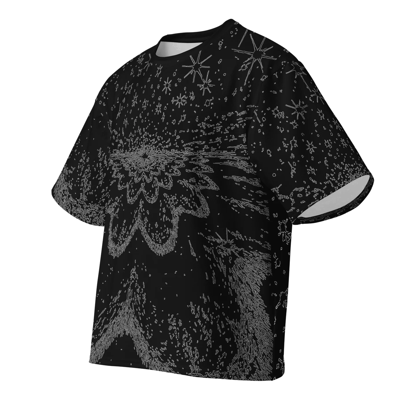 056 — Black Oversized Tee — 3D front