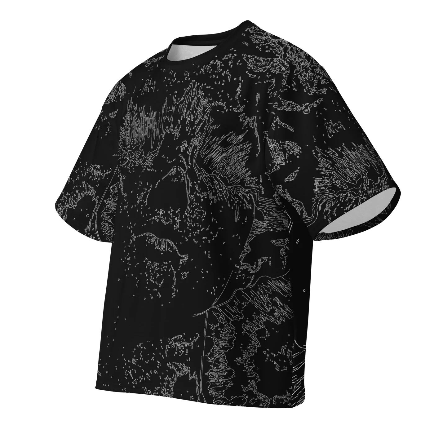 059 — Black Oversized Tee — 3D front
