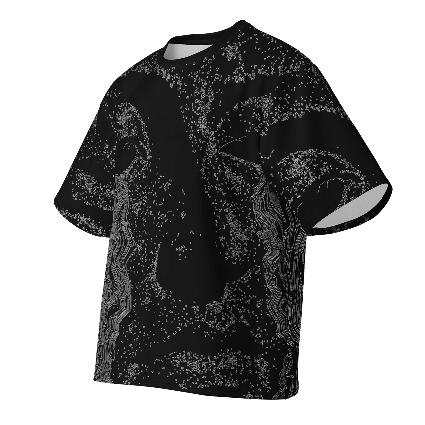 061 — Black Oversized Tee — 3D front