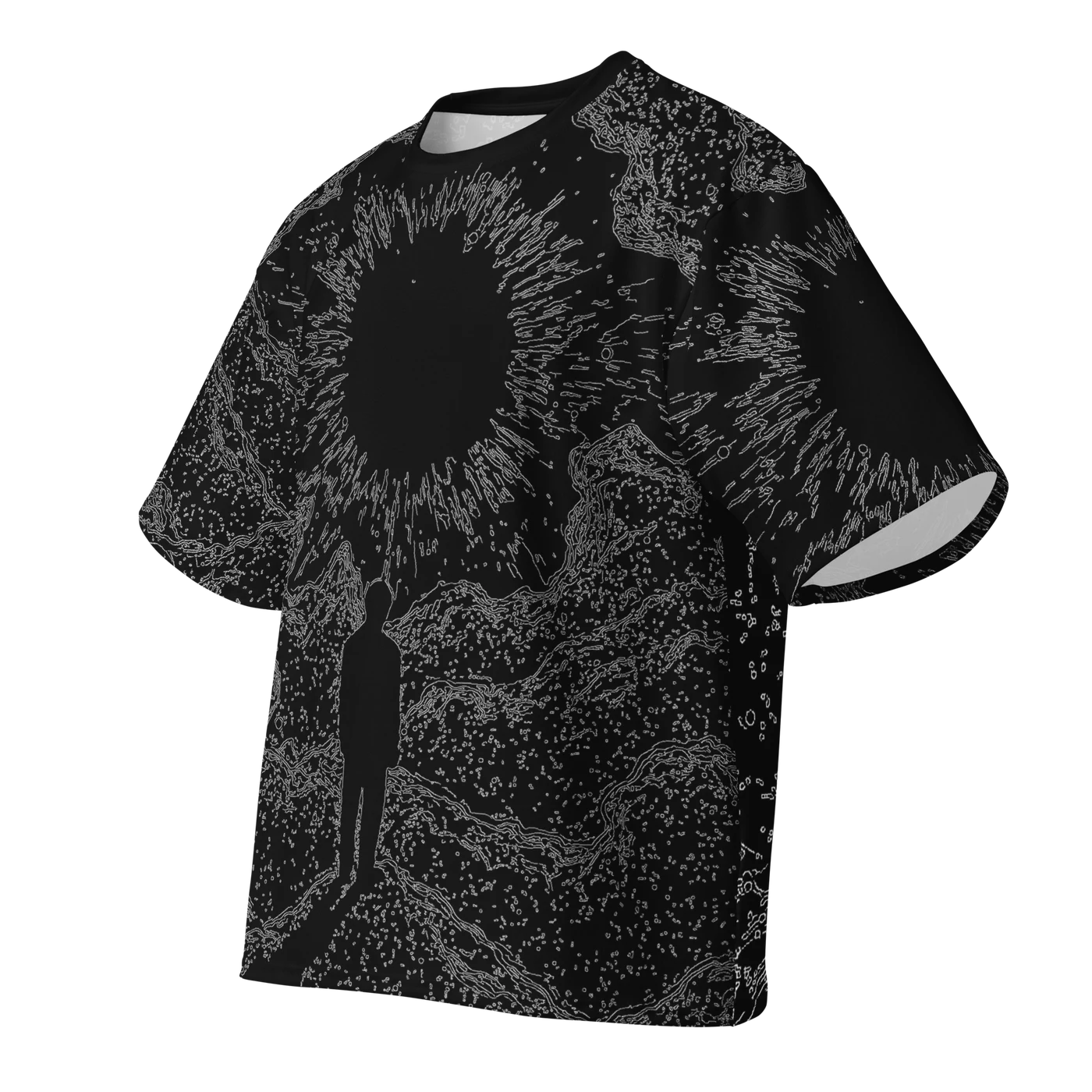 062 — Black Oversized Tee — 3D front
