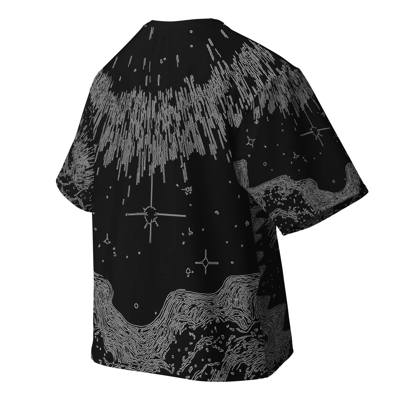 058 — Black Oversized Tee — 3D back