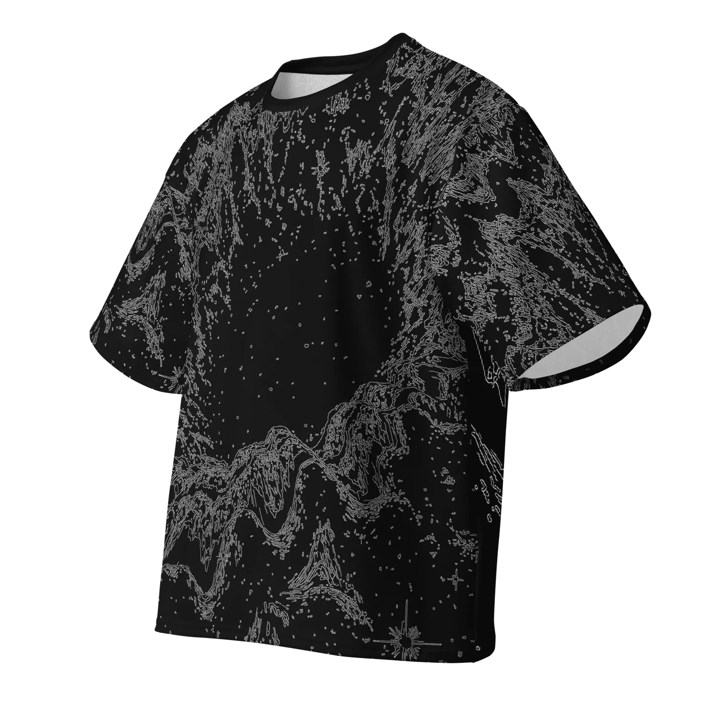 060 — Black Oversized Tee — 3D front
