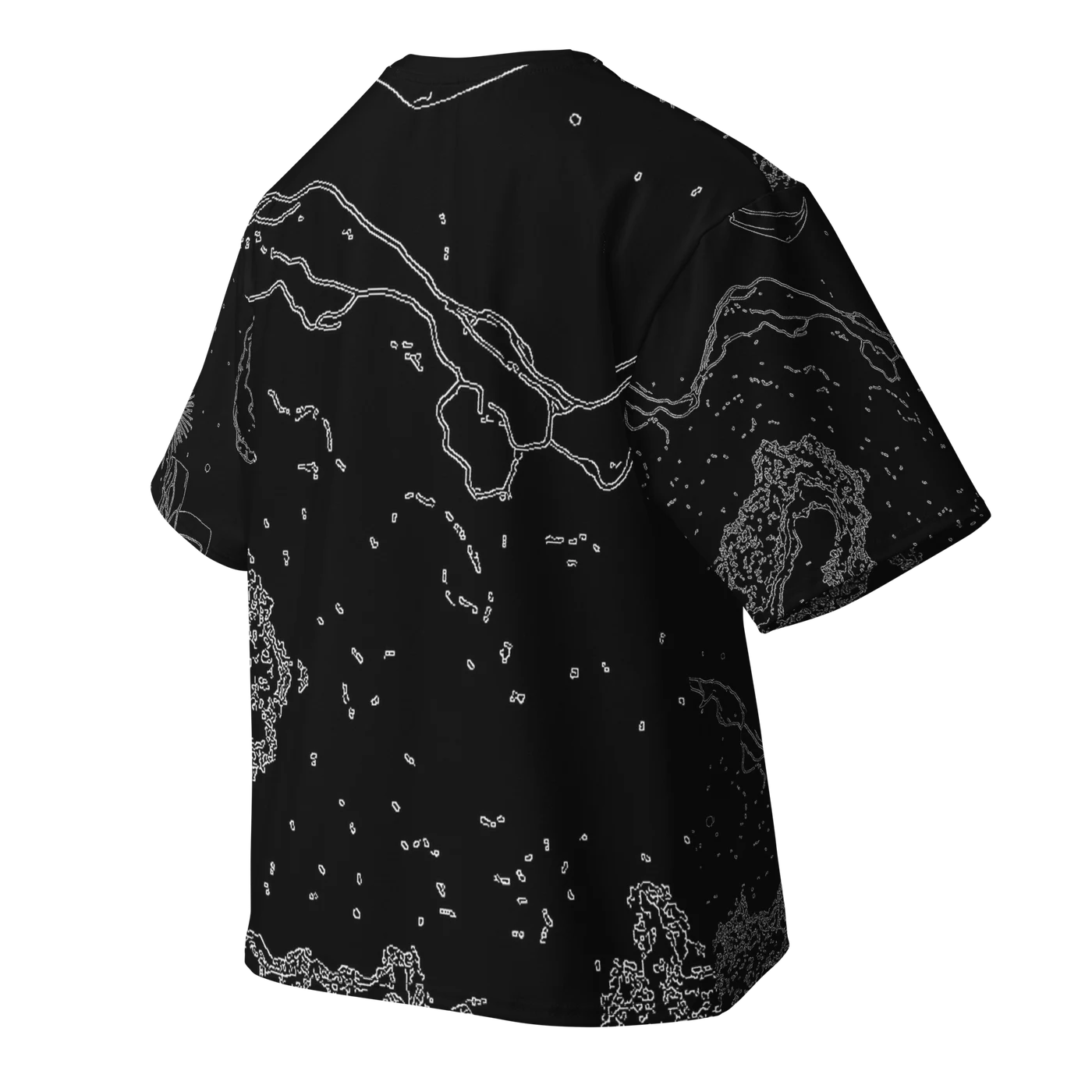 048 — Black Oversized Tee — 3D back