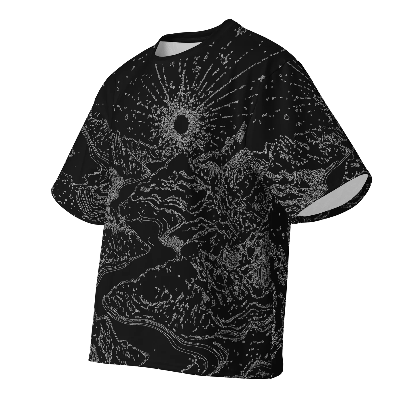 051 — Black Oversized Tee — 3D front