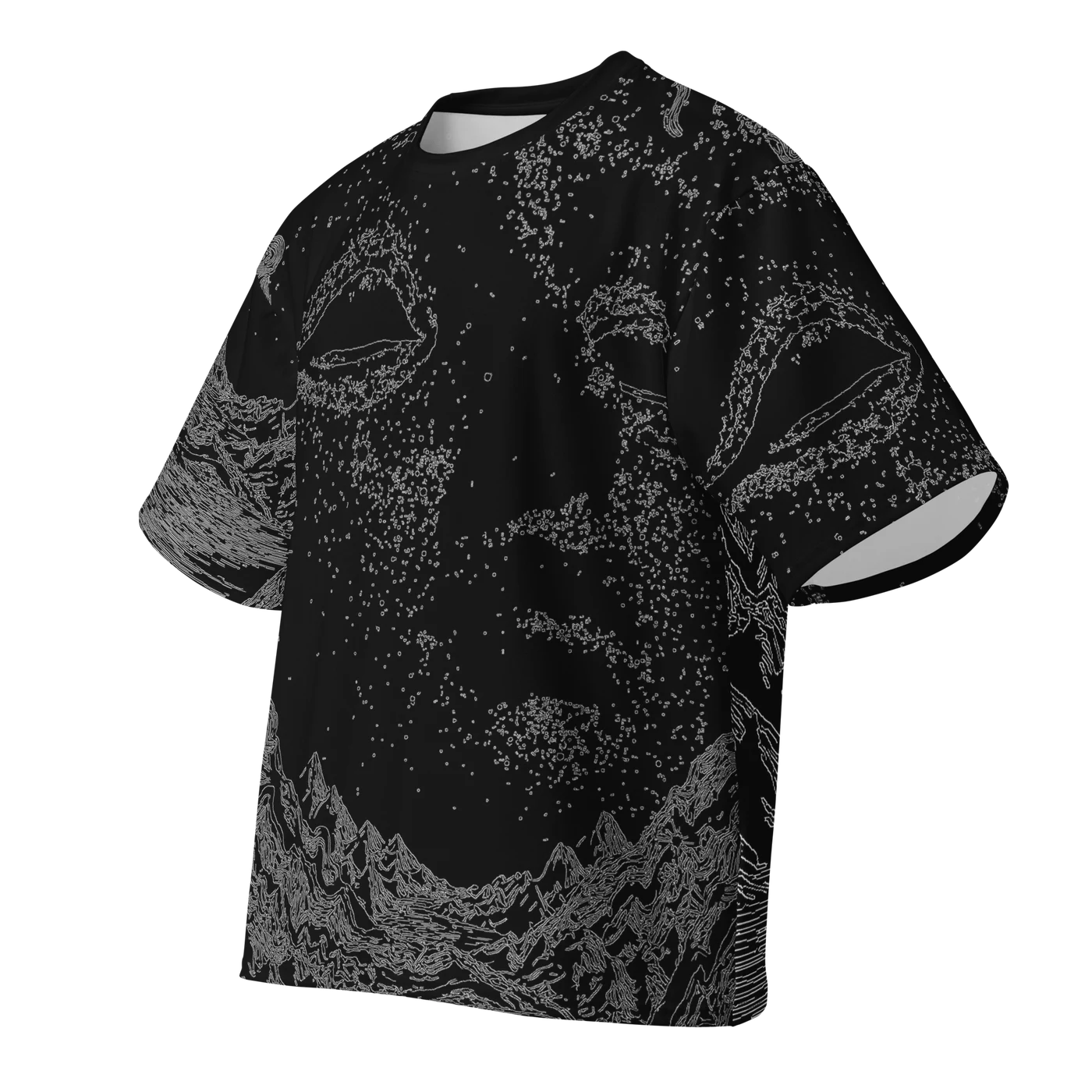 050 — Black Oversized Tee — 3D front