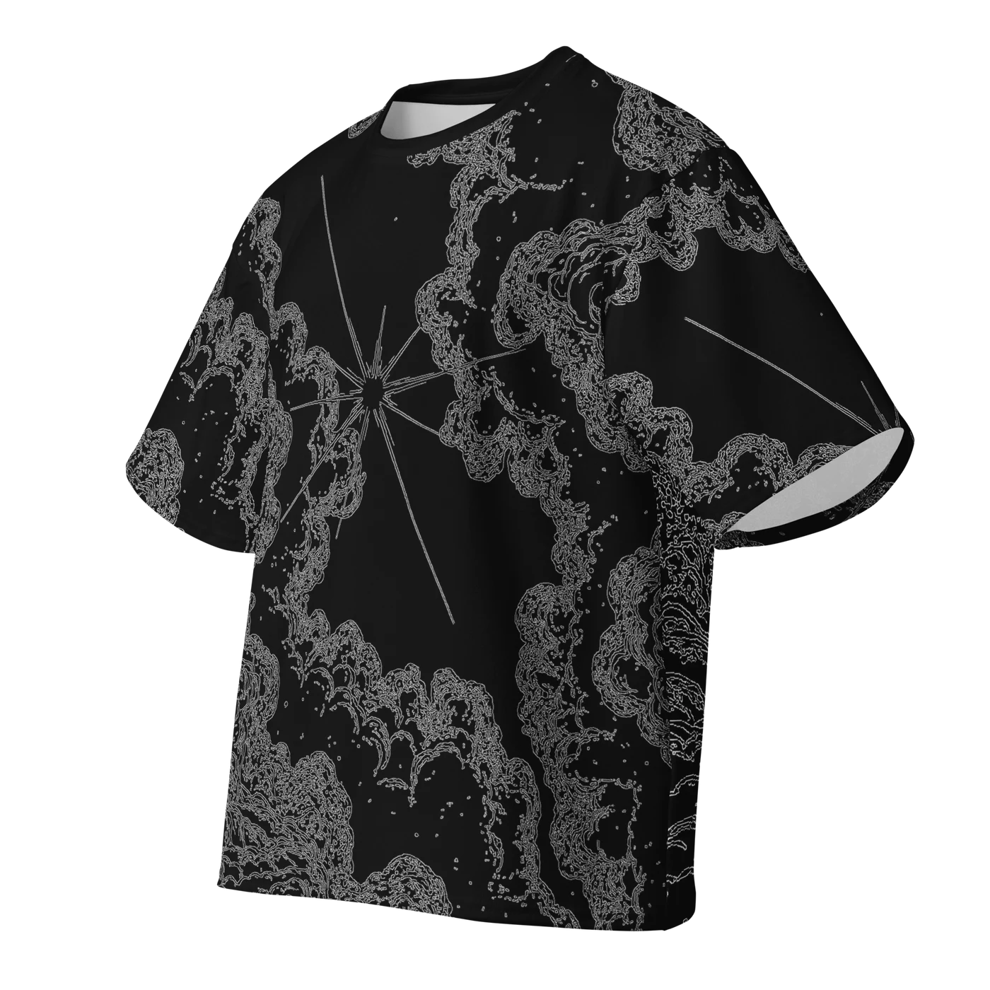 053 — Black Oversized Tee — 3D front