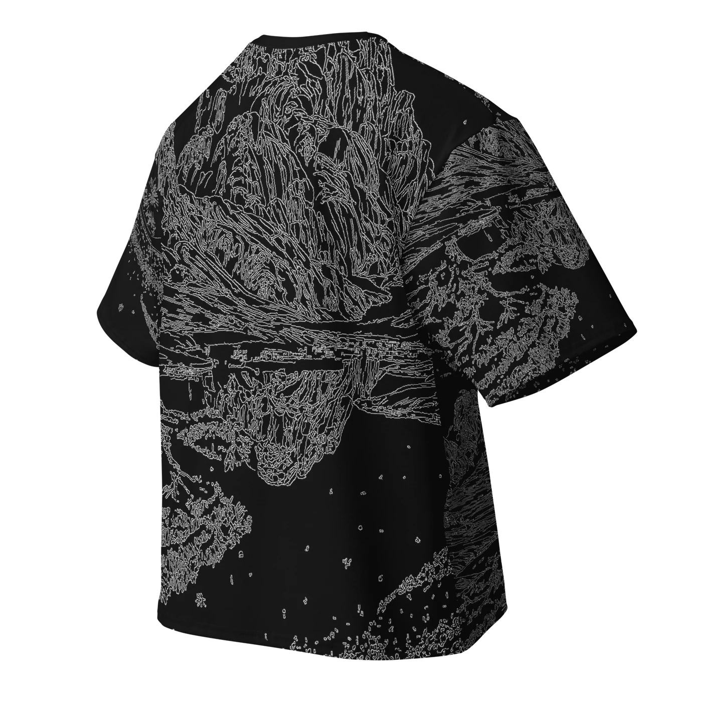 046 — Black Oversized Tee — 3D back