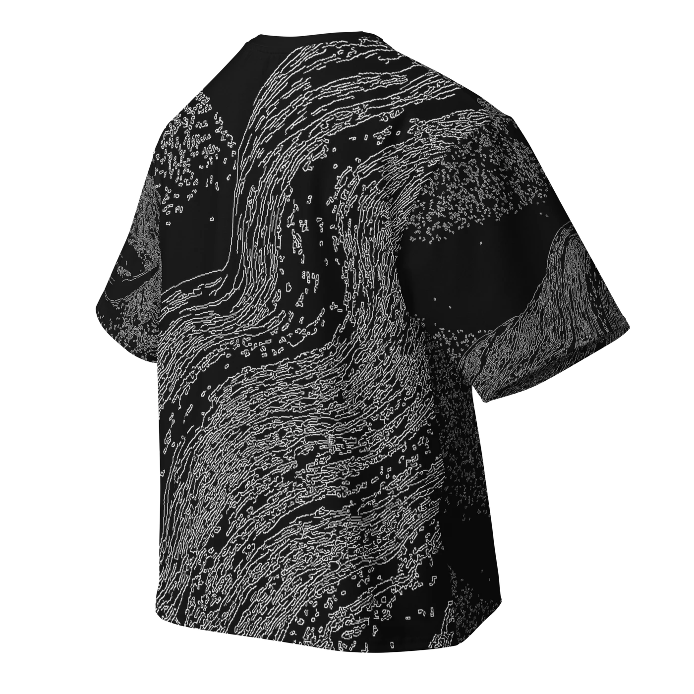 047 — Black Oversized Tee — 3D back