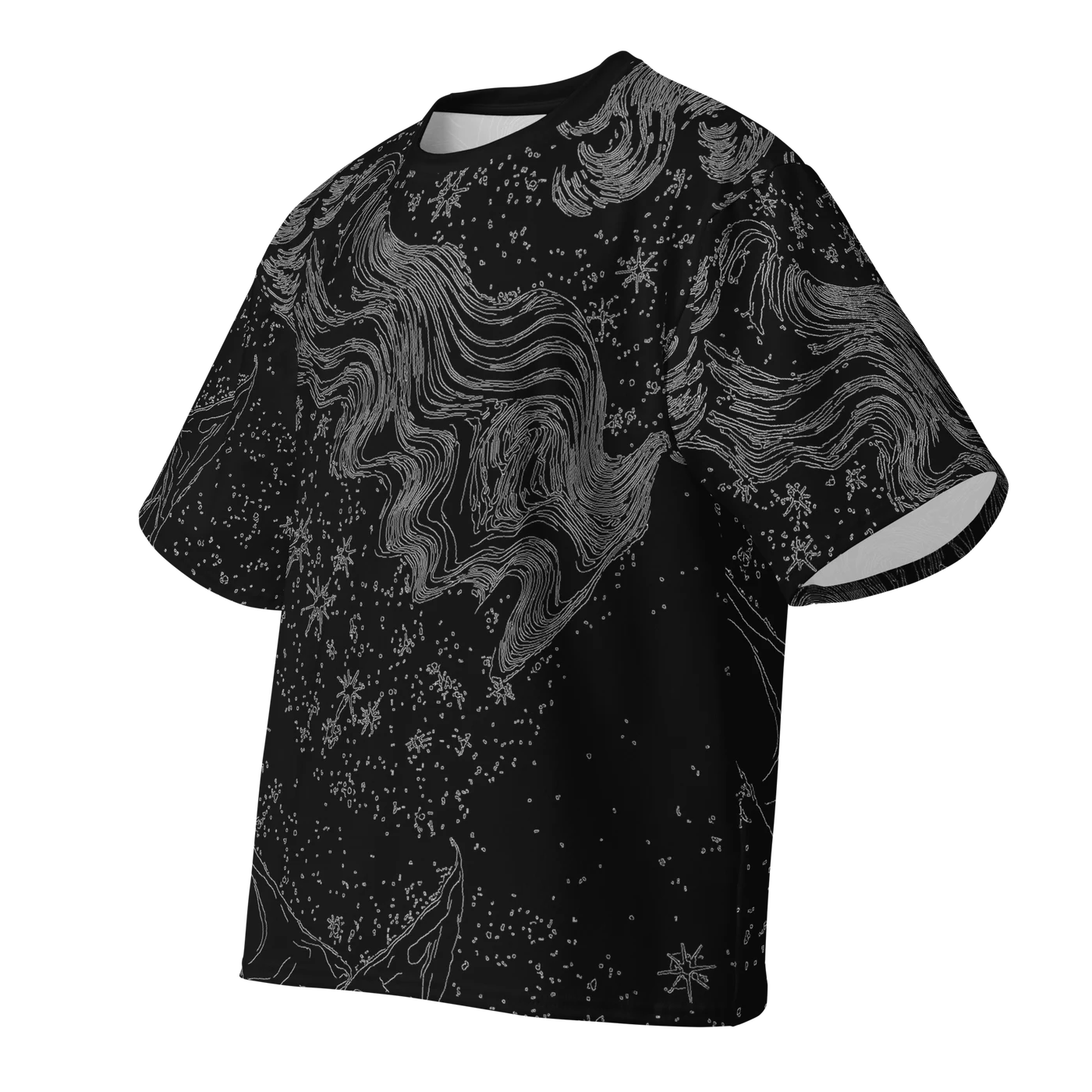 043 — Black Oversized Tee — 3D front