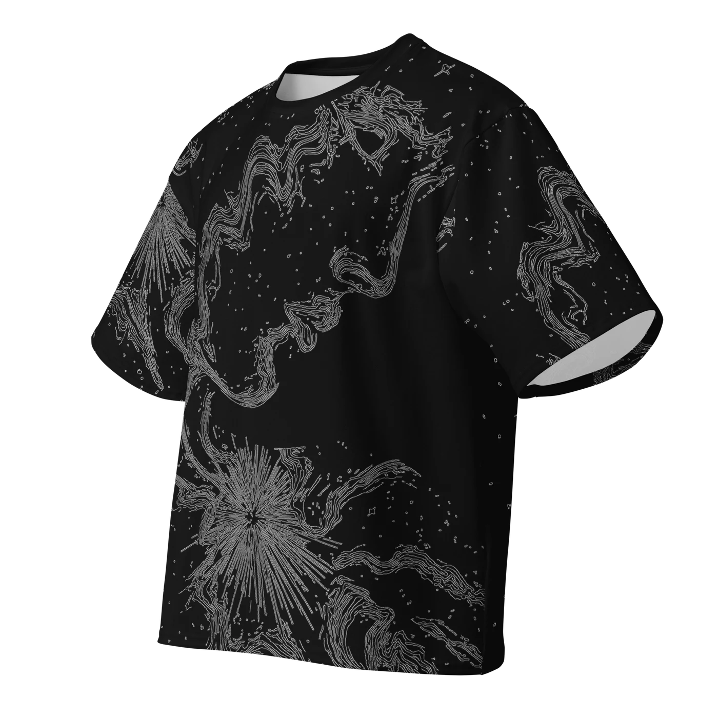 041 — Black Oversized Tee — 3D front
