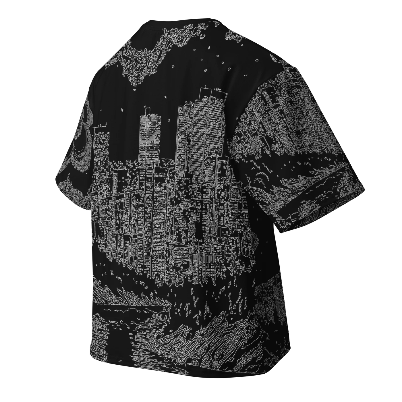 042 — Black Oversized Tee — 3D back