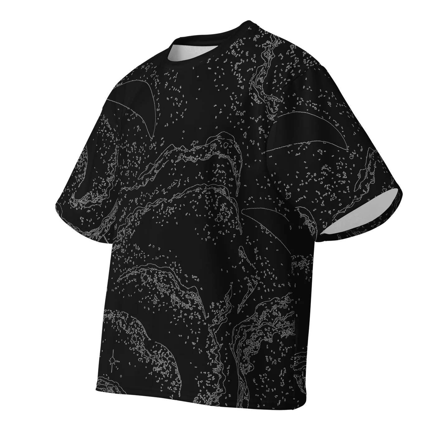 034 — Black Oversized Tee — 3D front