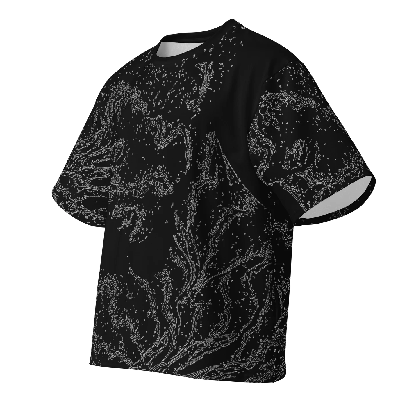 032 — Black Oversized Tee — 3D front