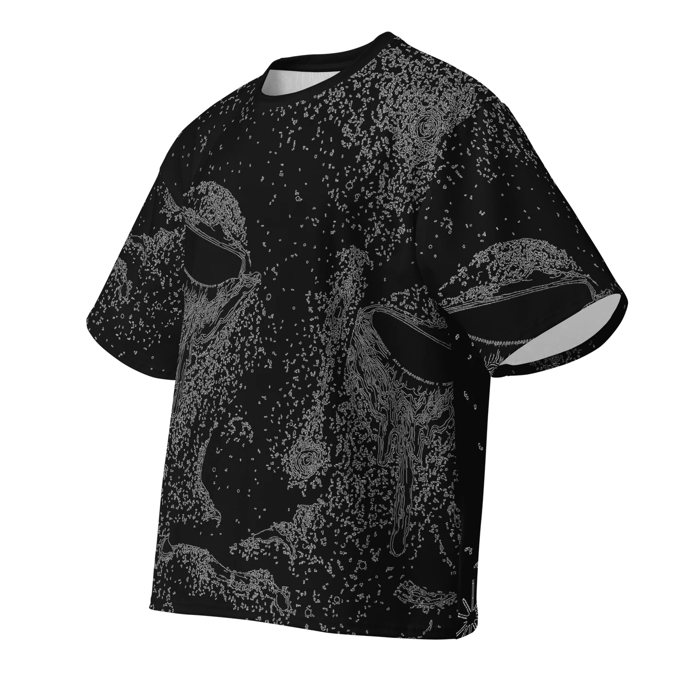 030 — Black Oversized Tee — 3D front