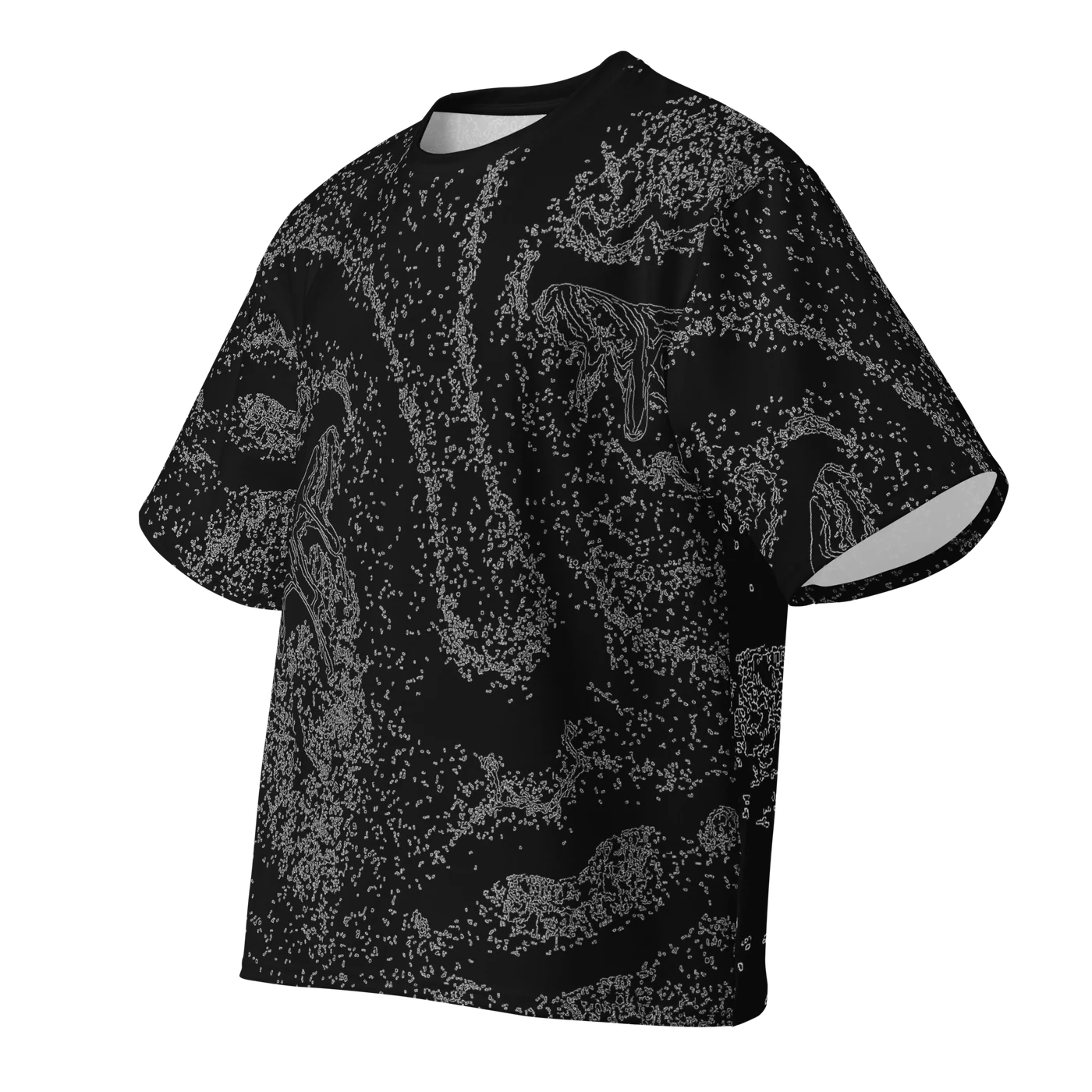 026 — Black Oversized Tee — 3D front