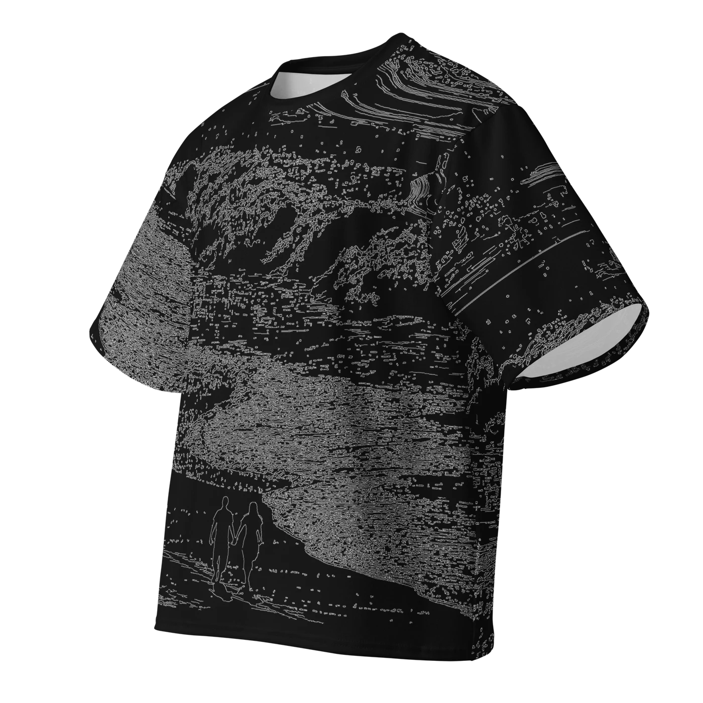 031 — Black Oversized Tee — 3D front