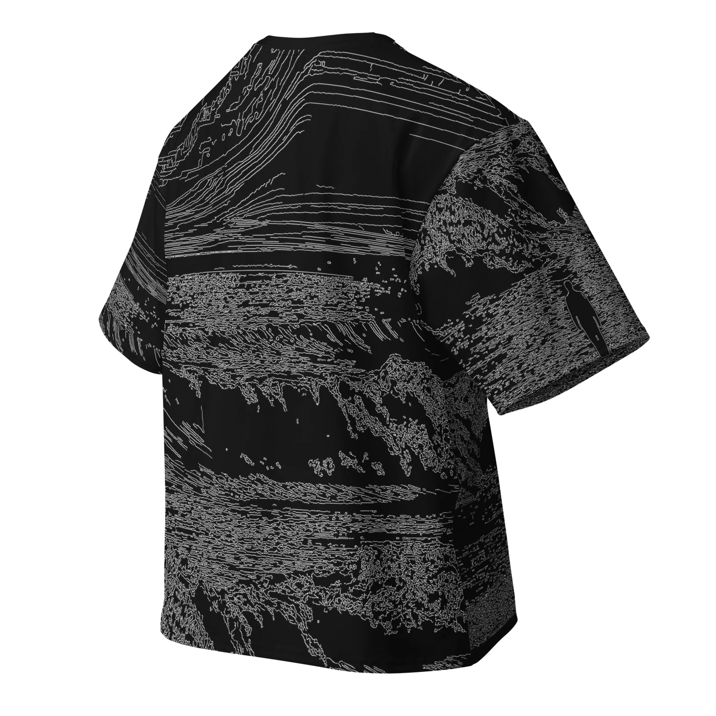 033 — Black Oversized Tee — 3D back