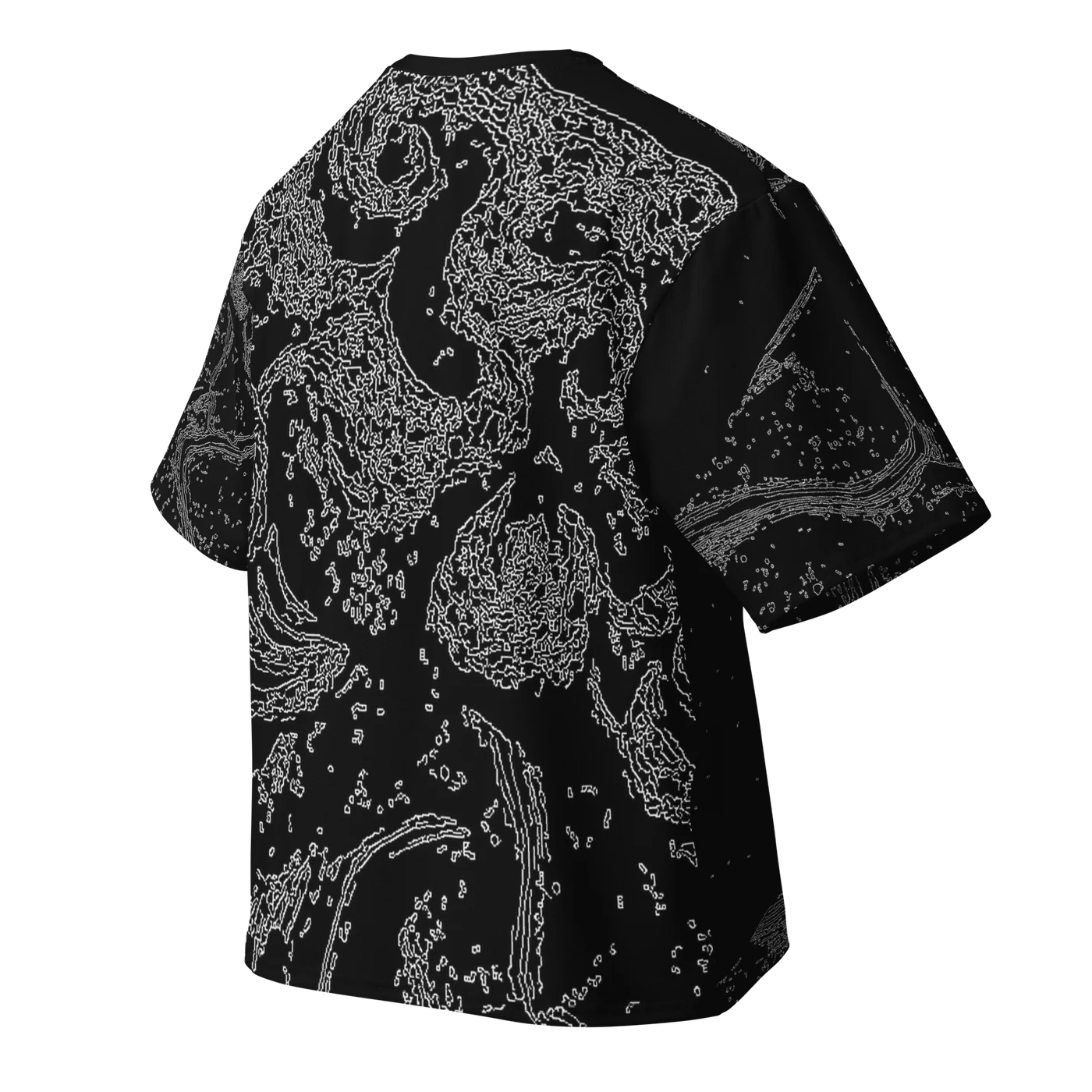 028 — Black Oversized Tee — 3D back