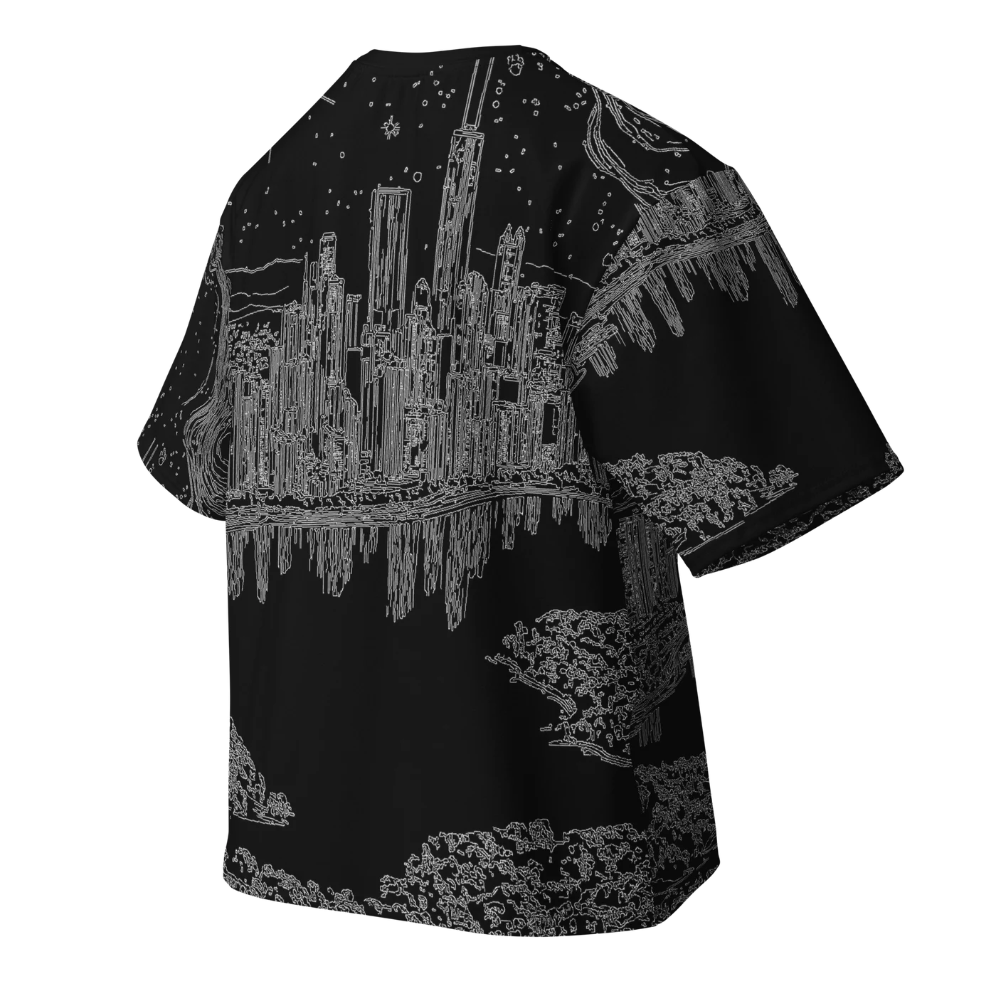 036 — Black Oversized Tee — 3D back