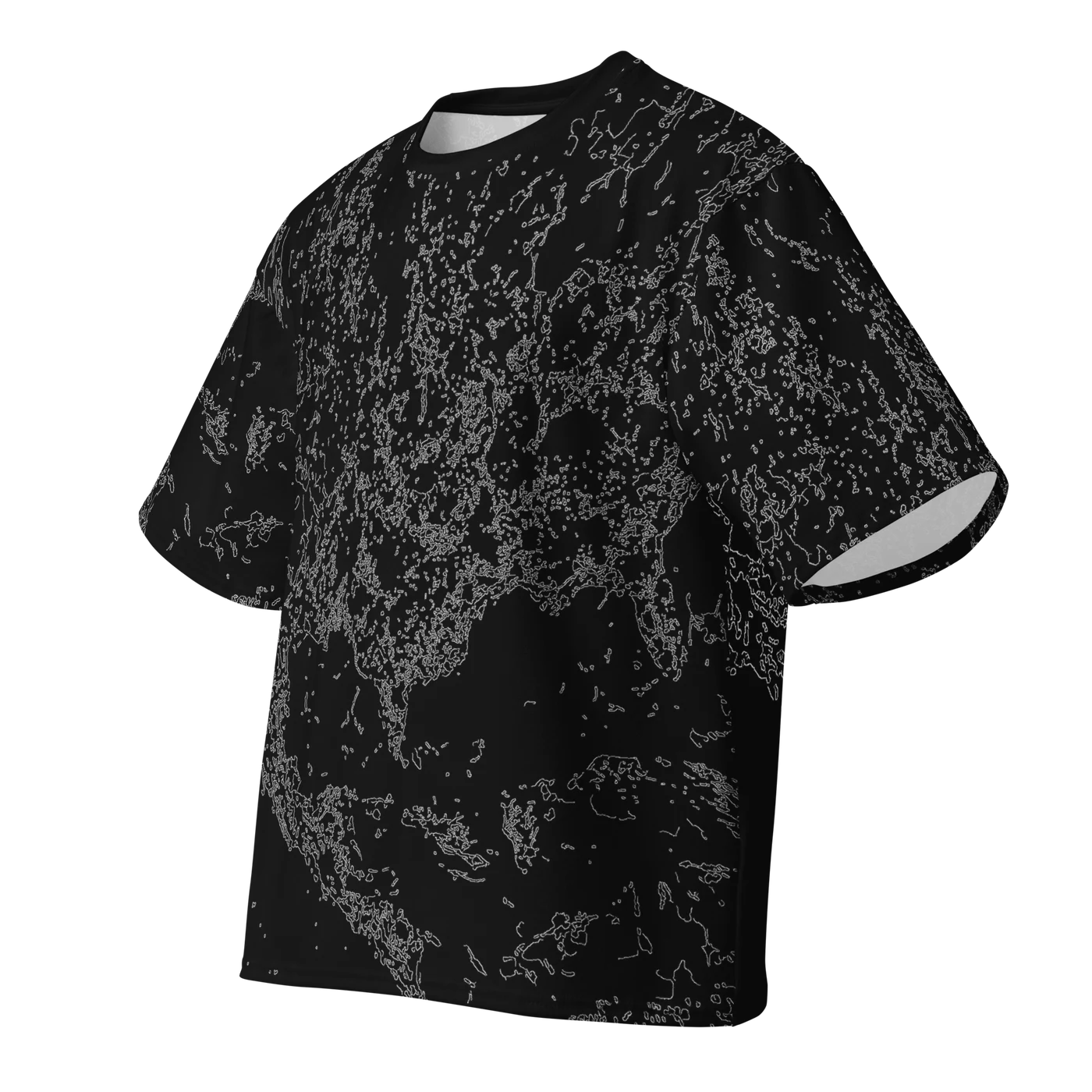 022 — Black Oversized Tee — 3D front