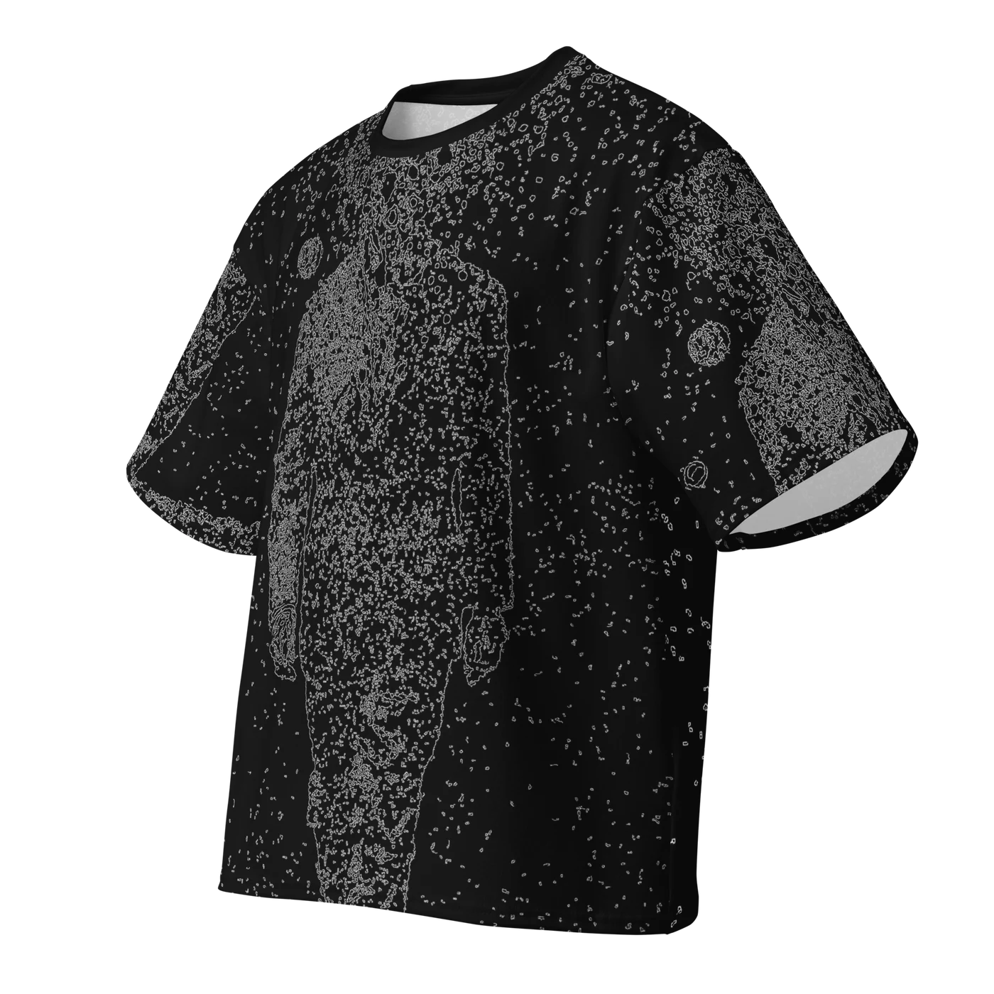 016 — Black Oversized Tee — 3D front