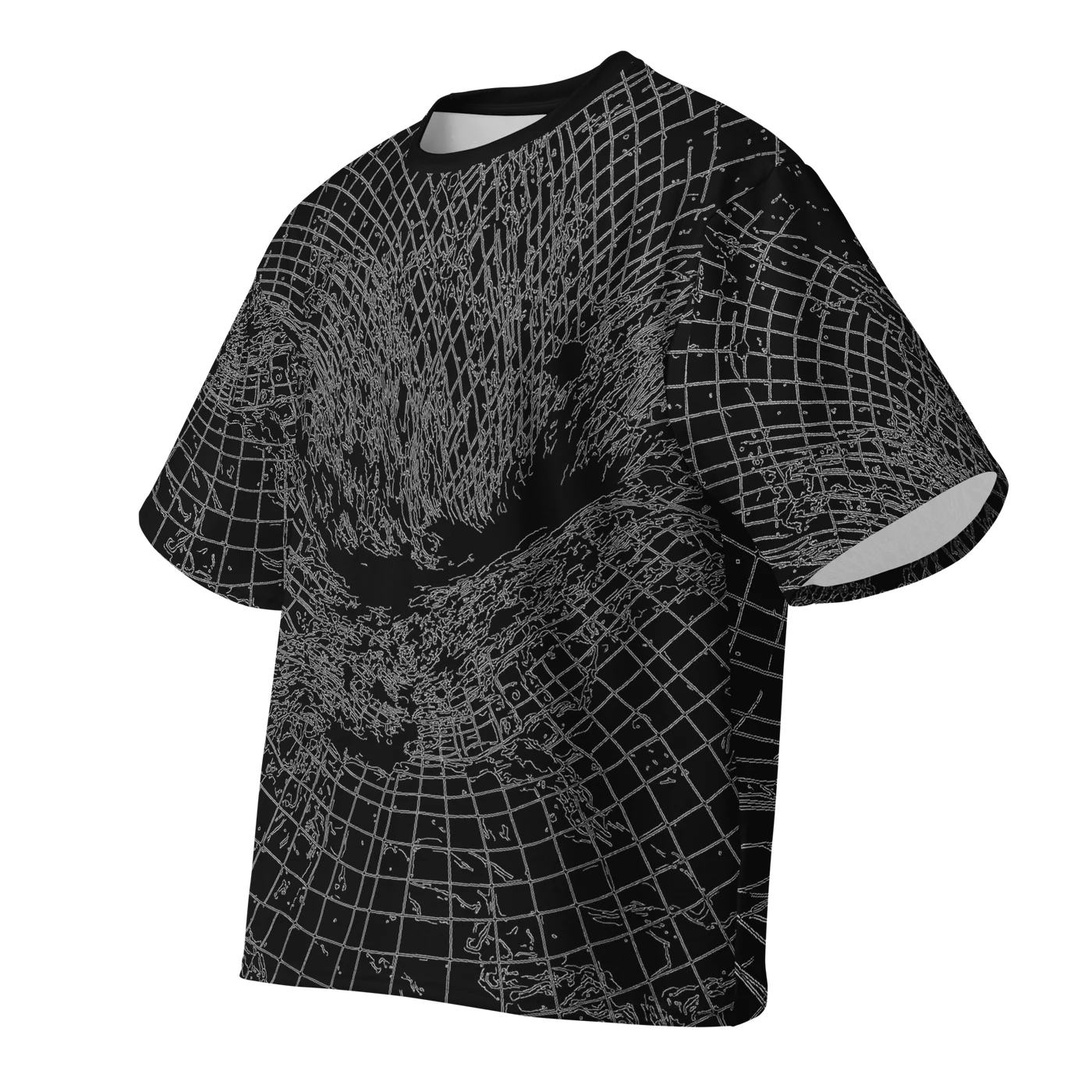 021 — Black Oversized Tee — 3D front
