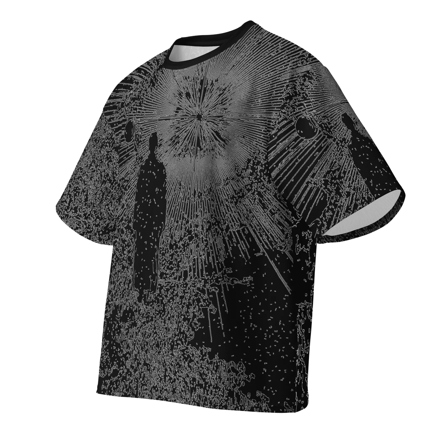 020 — Black Oversized Tee — 3D front