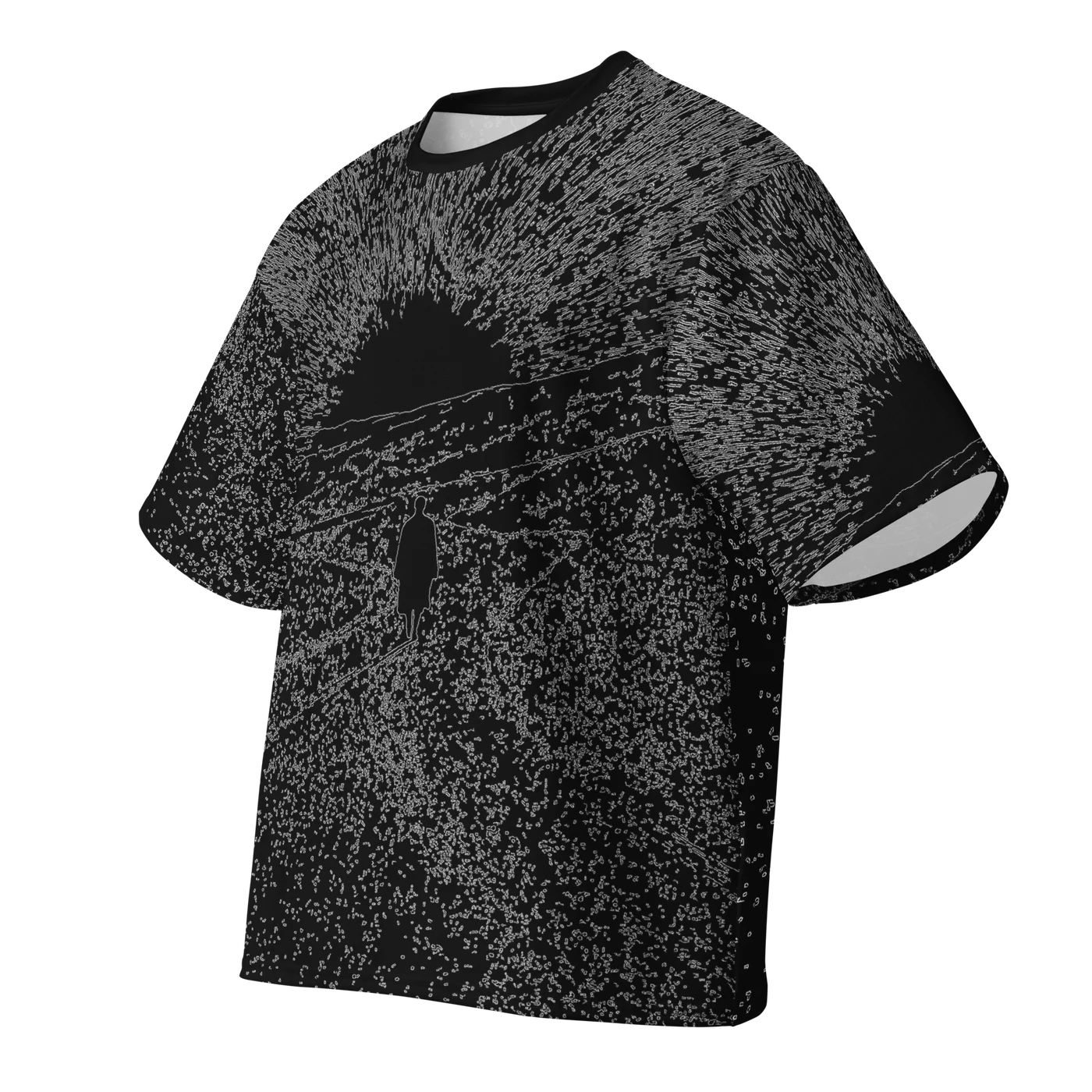 018 — Black Oversized Tee — 3D front