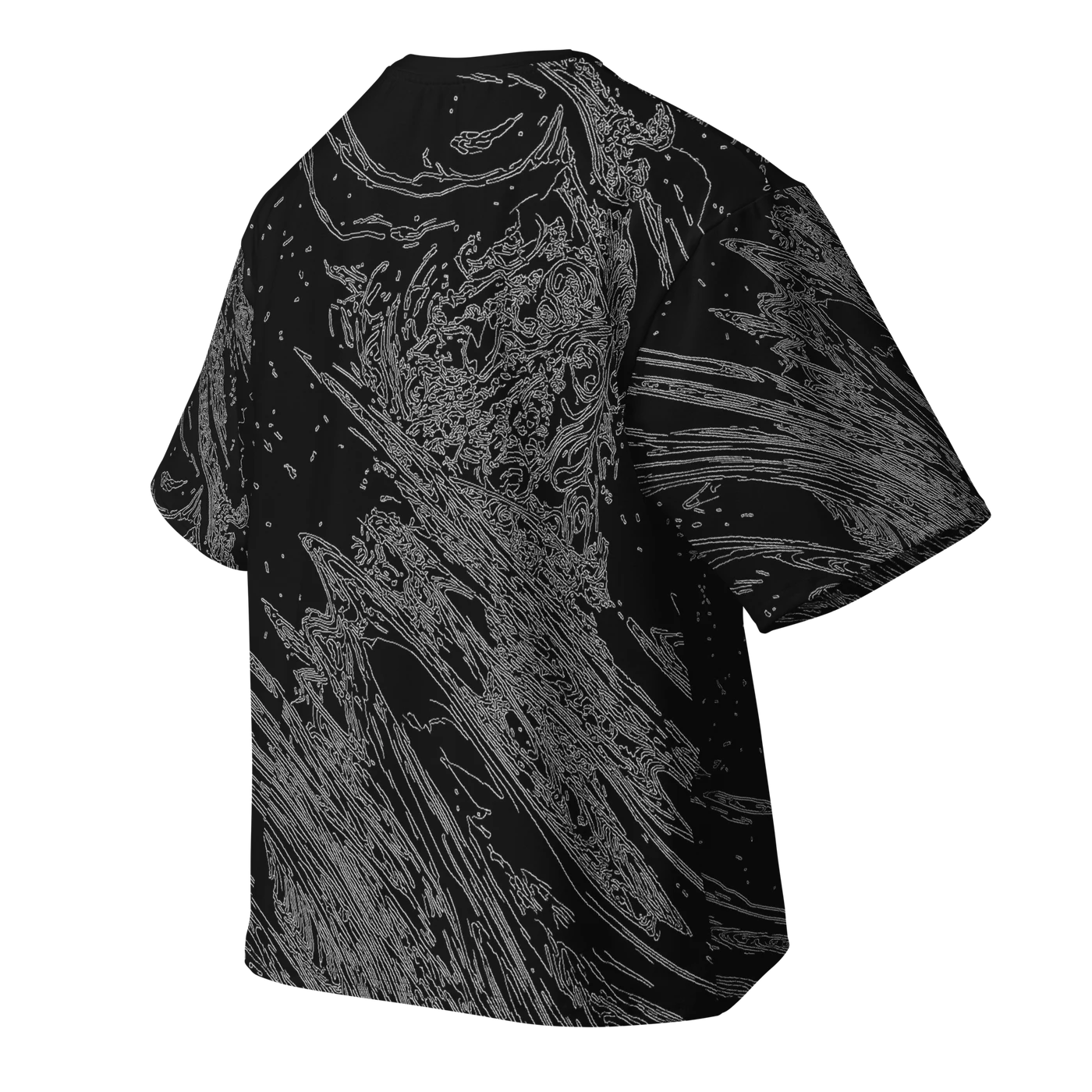 002 — Black Oversized Tee — 3D back