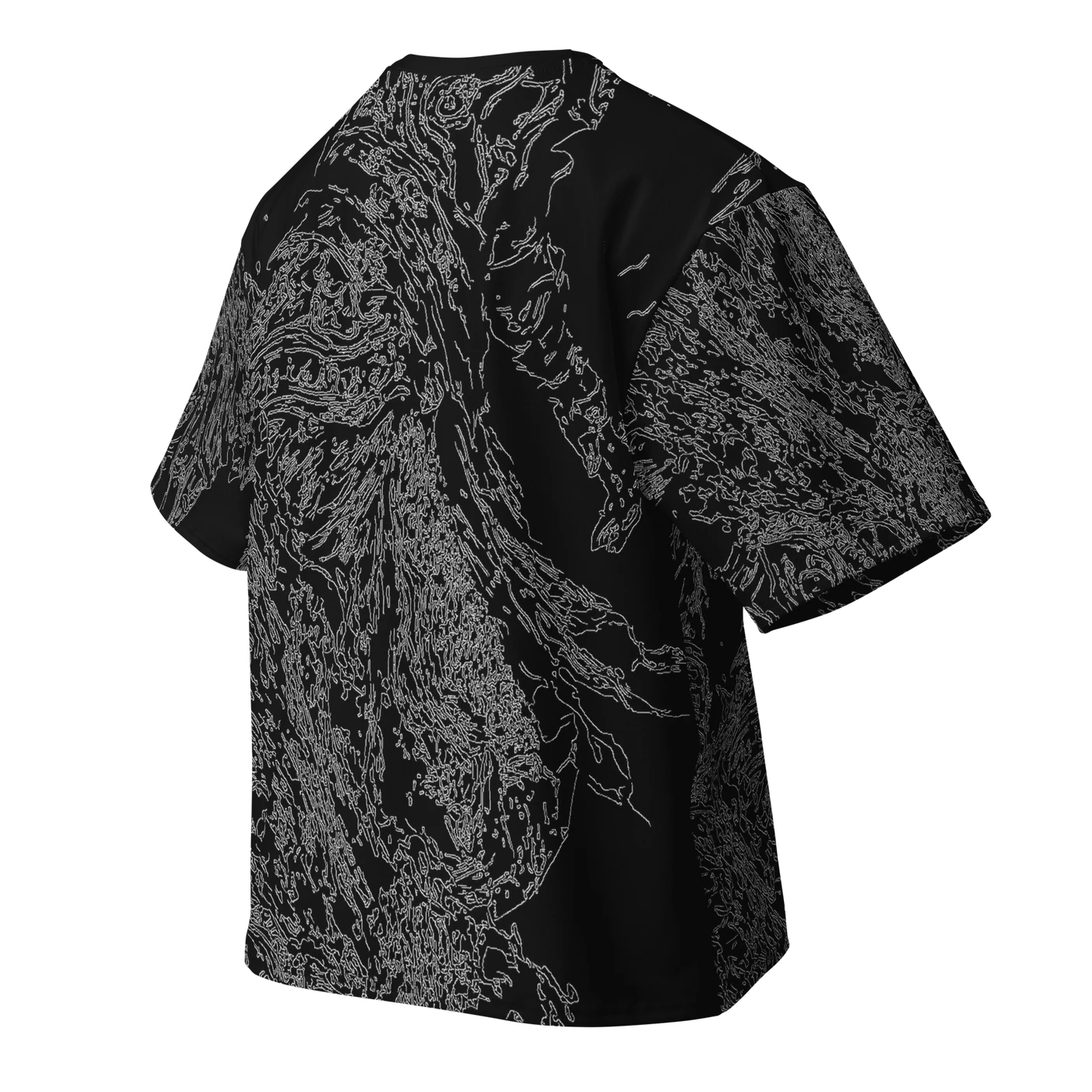 003 — Black Oversized Tee — 3D back