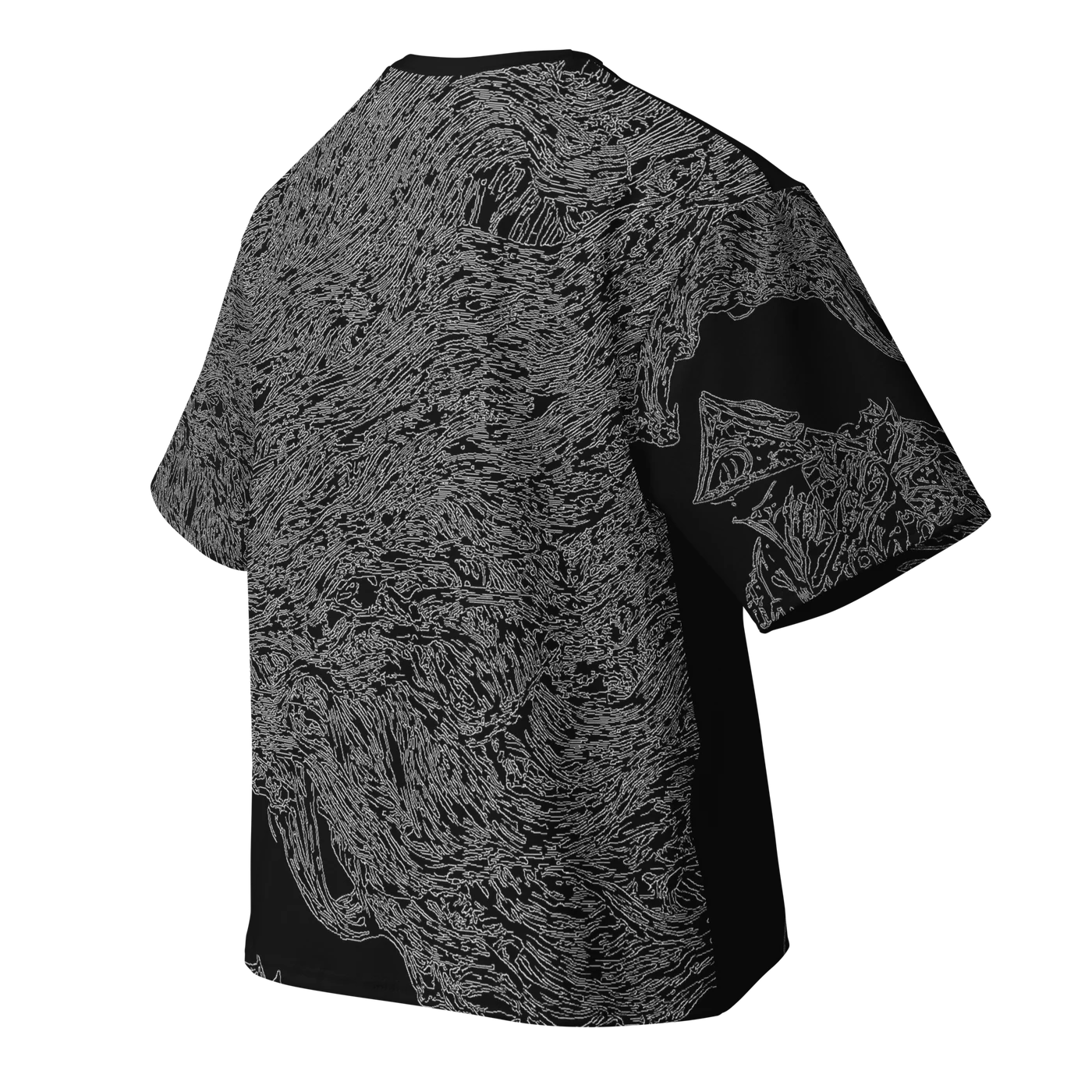 001 — Black Oversized Tee — 3D back