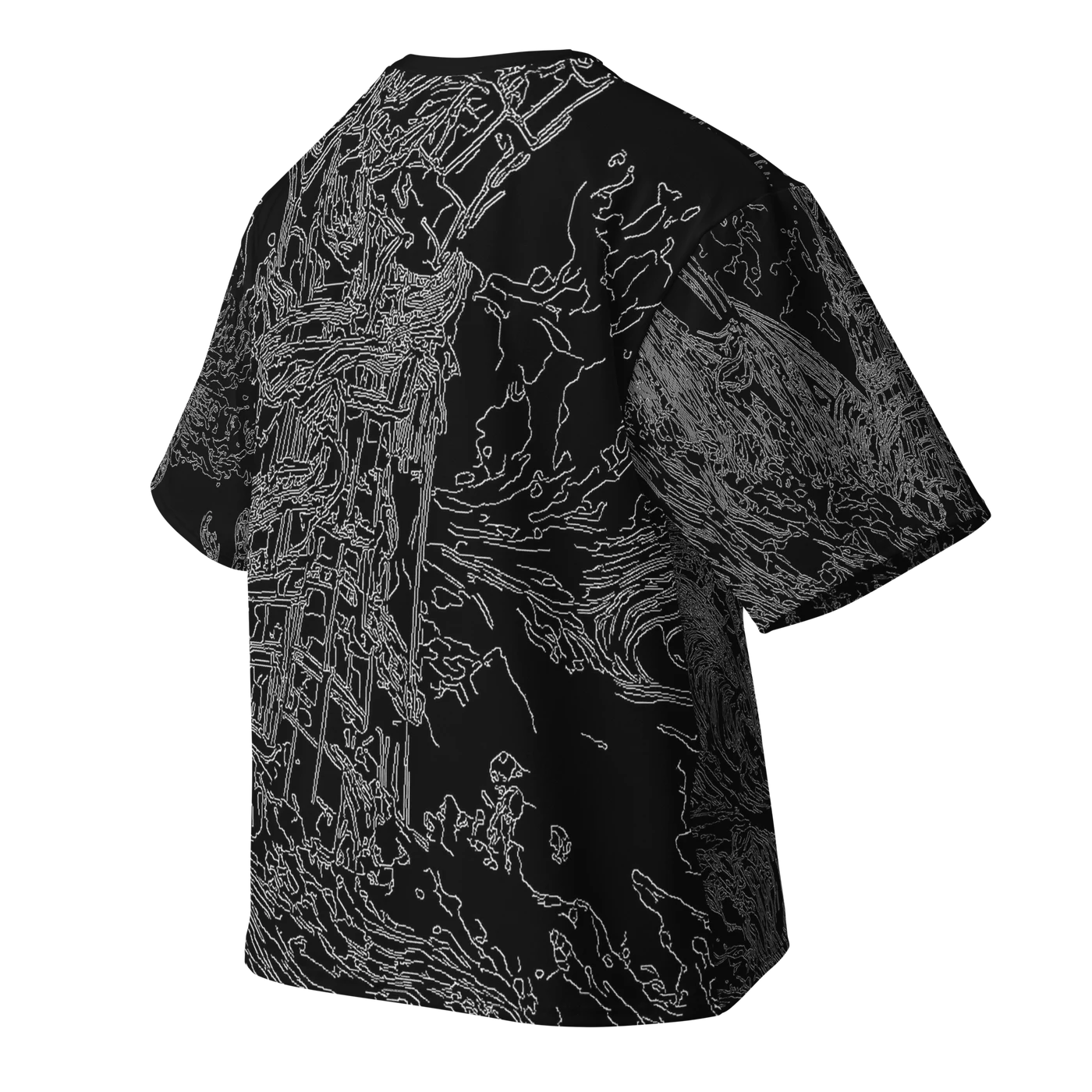 006 — Black Oversized Tee — 3D back