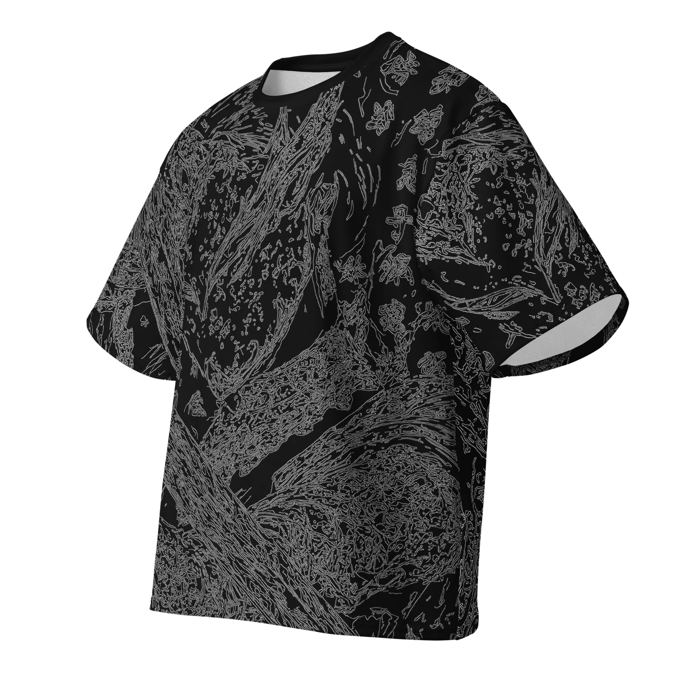 009 — Black Oversized Tee — 3D front
