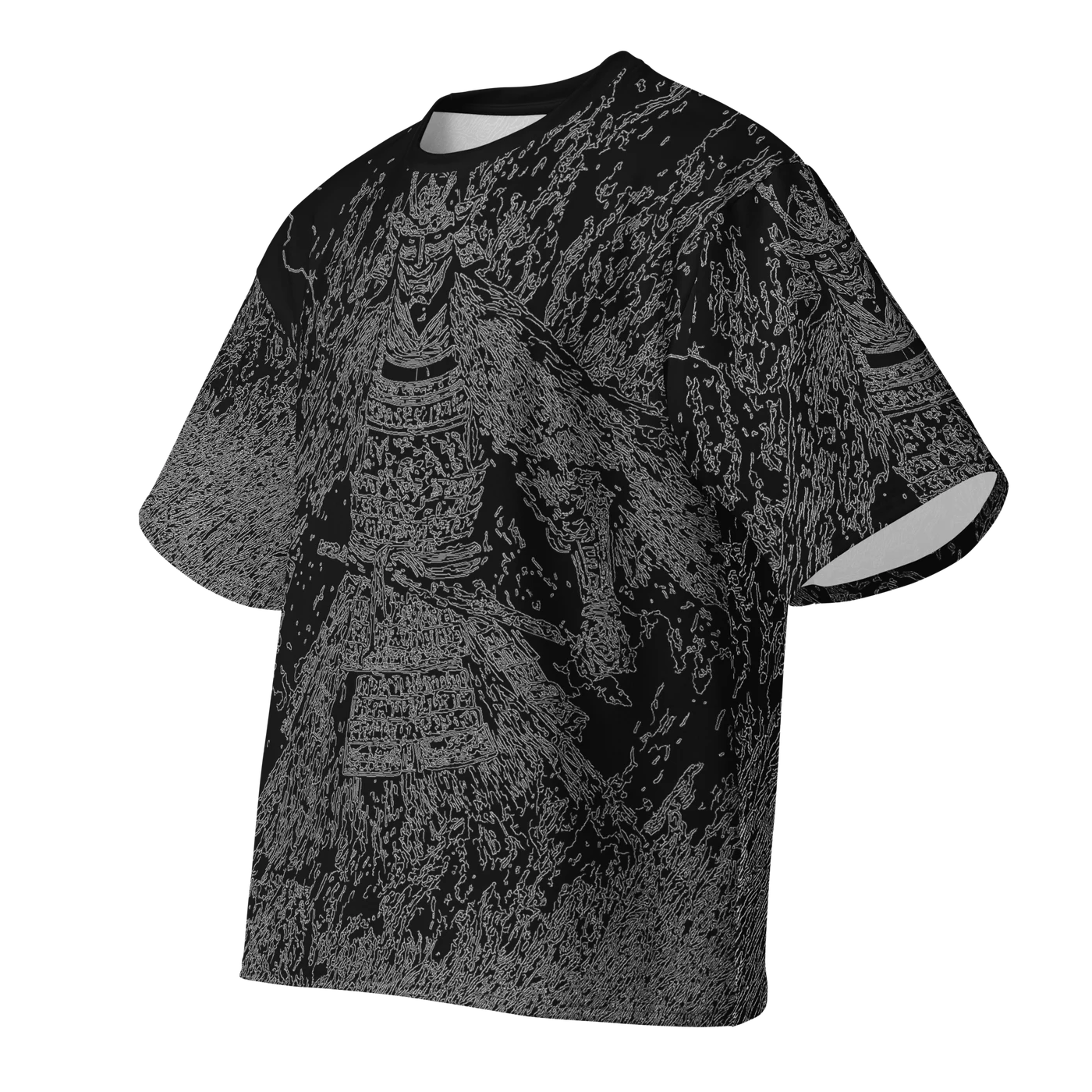 008 — Black Oversized Tee — 3D front