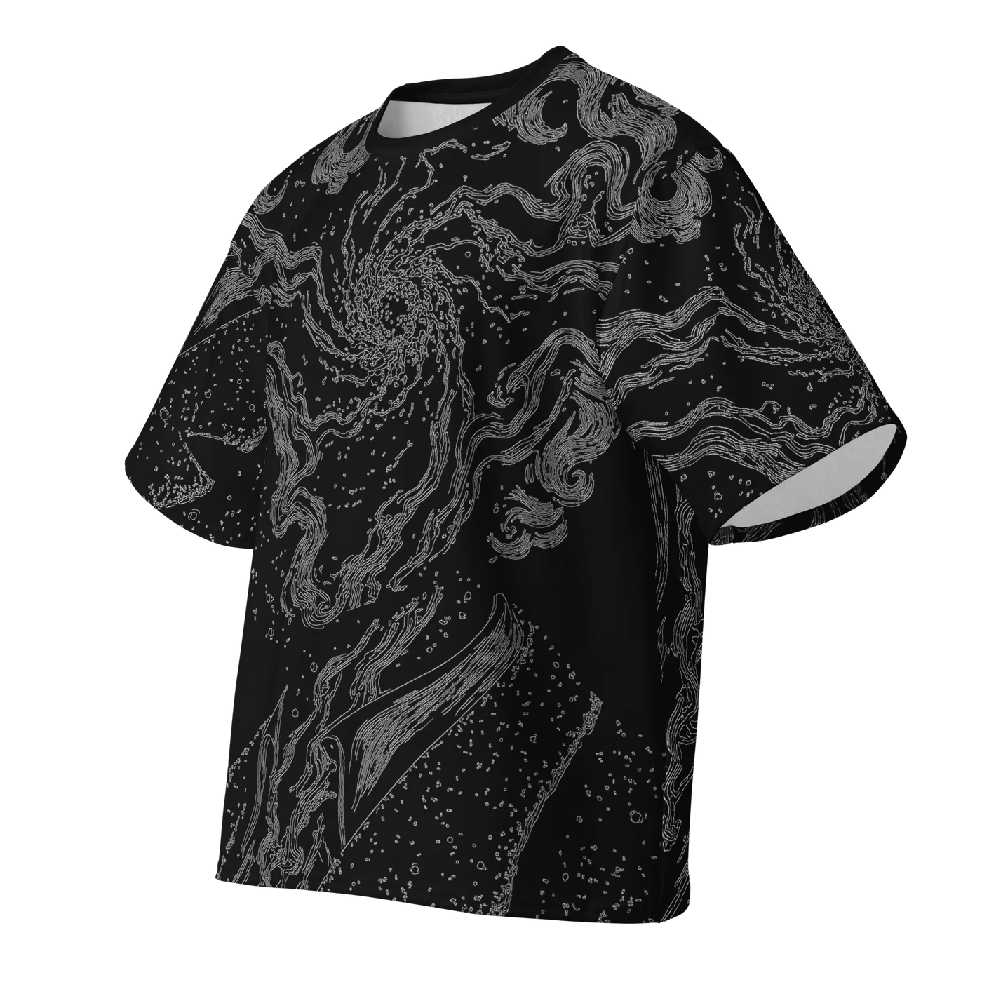 037 — Black Oversized Tee — 3D front