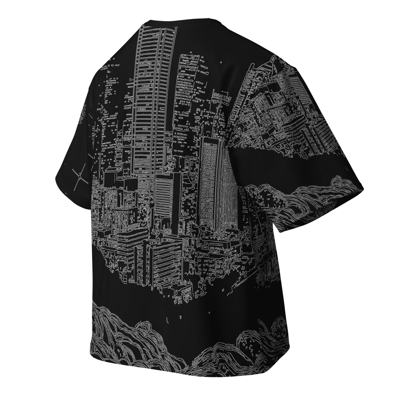 040 — Black Oversized Tee — 3D back