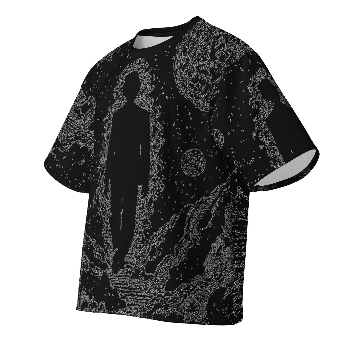 039 — Black Oversized Tee — 3D front