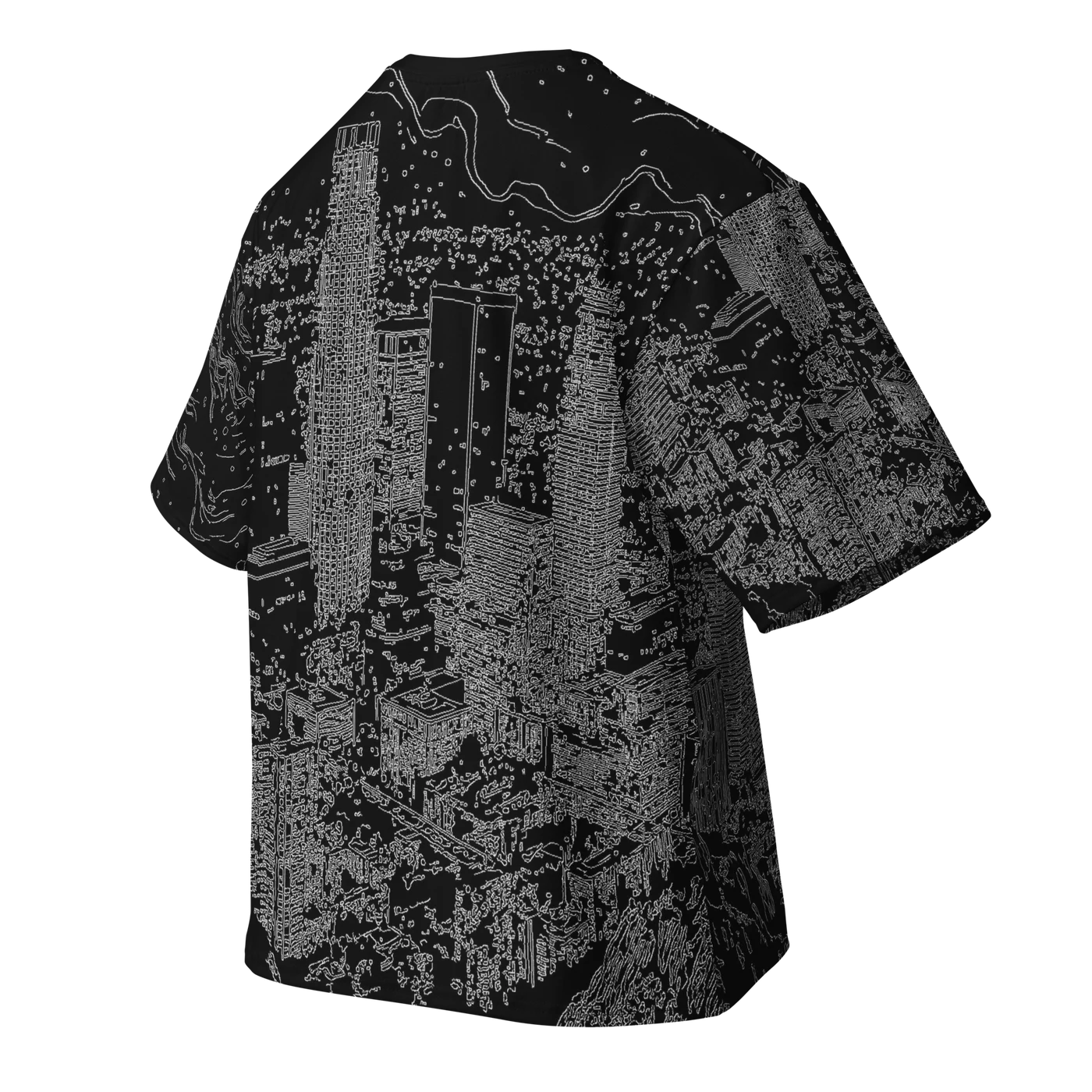 038 — Black Oversized Tee — 3D back
