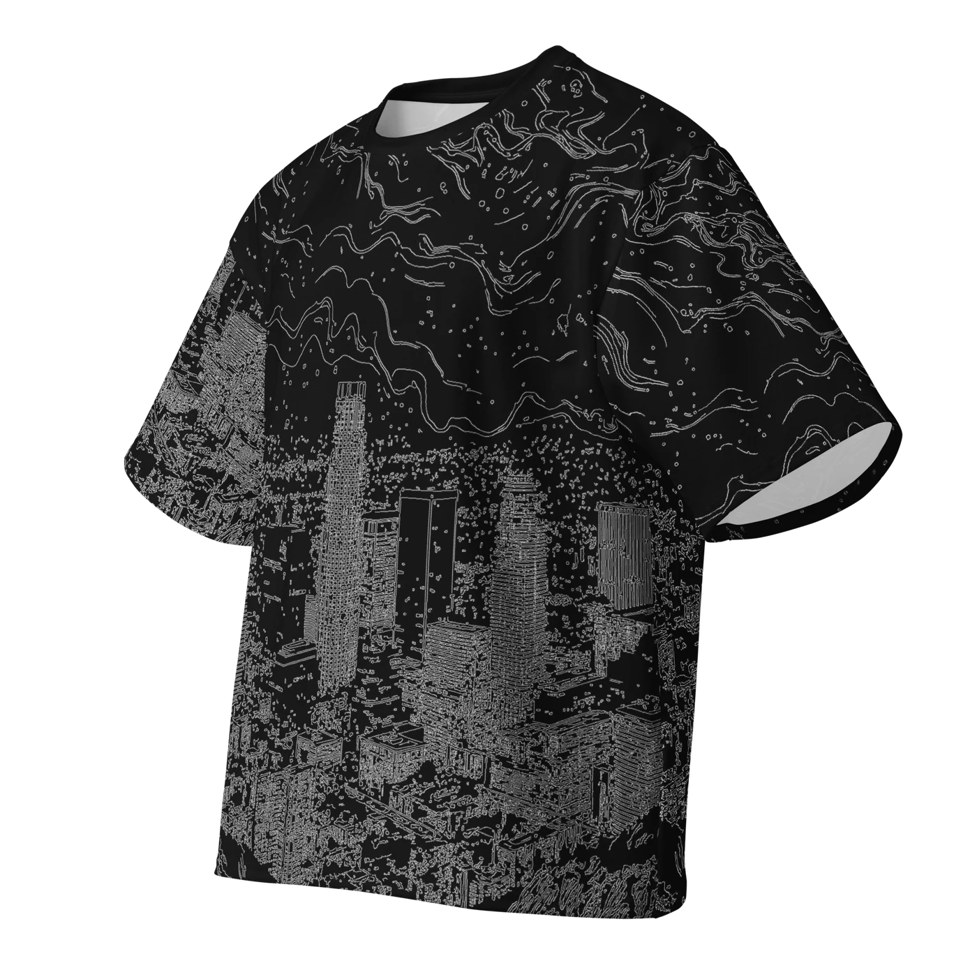 038 — Black Oversized Tee — 3D front
