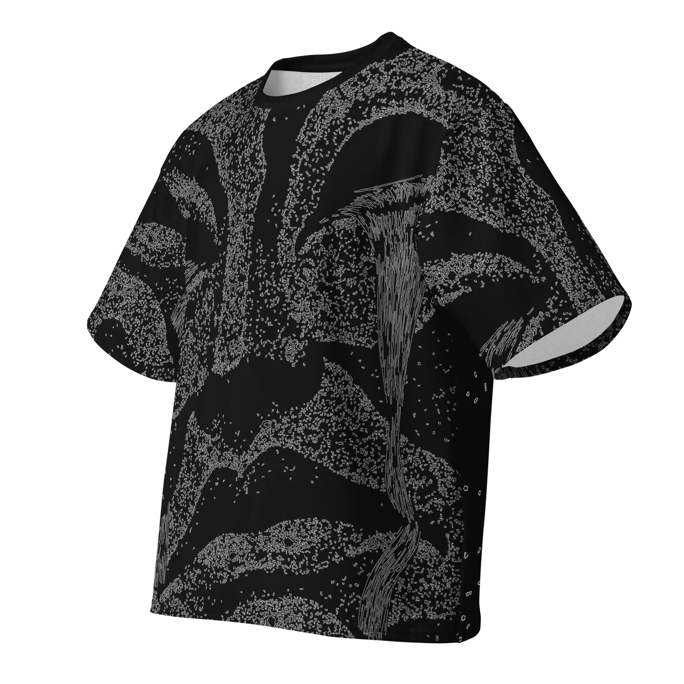 024 — Black Oversized Tee — 3D front
