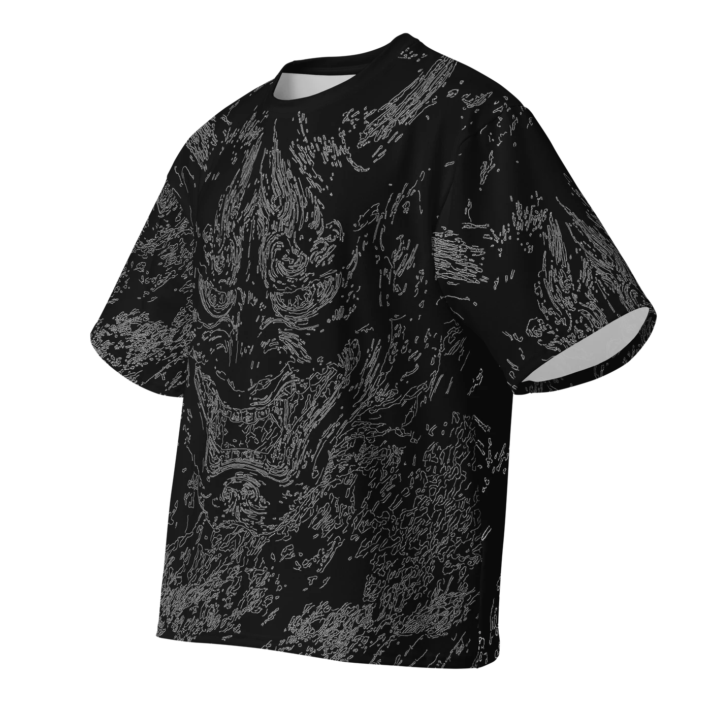 010 — Black Oversized Tee — 3D front