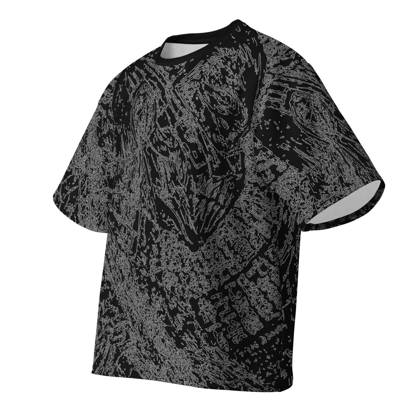 011 — Black Oversized Tee — 3D front