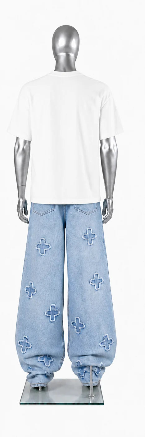 OrdiWorld Balloons — White Oversized Tee — Mannequin back