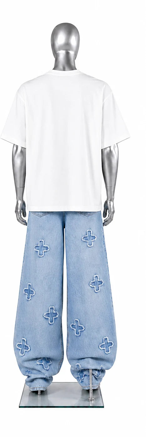 Ordimerci x Voyager — White Oversized Tee — Mannequin back