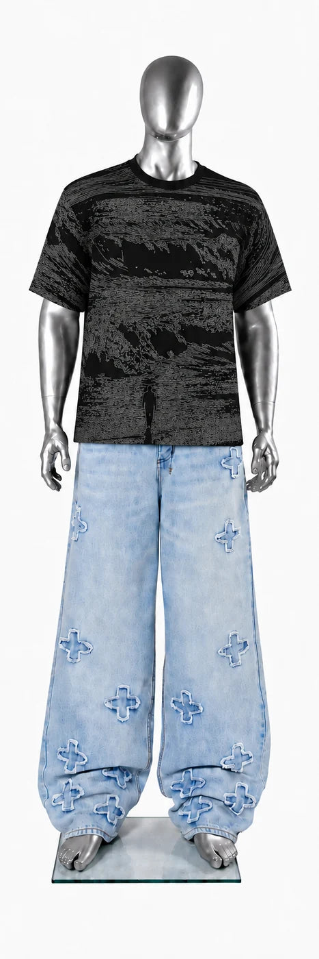 033 — Black Oversized Tee — Mannequin front