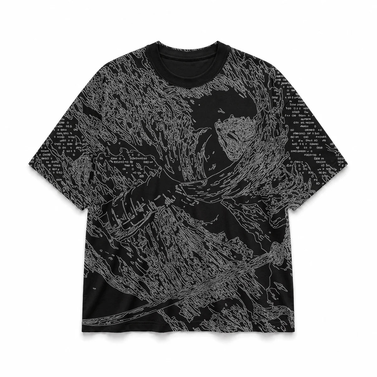 007 — Black Oversized Tee — Basic shirt
