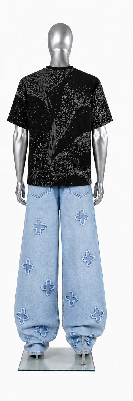 024 — Black Oversized Tee — Mannequin back