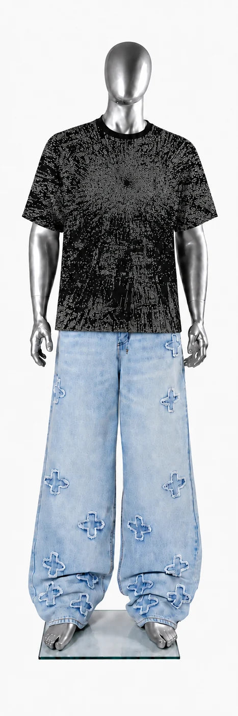 023 — Black Oversized Tee — Mannequin front